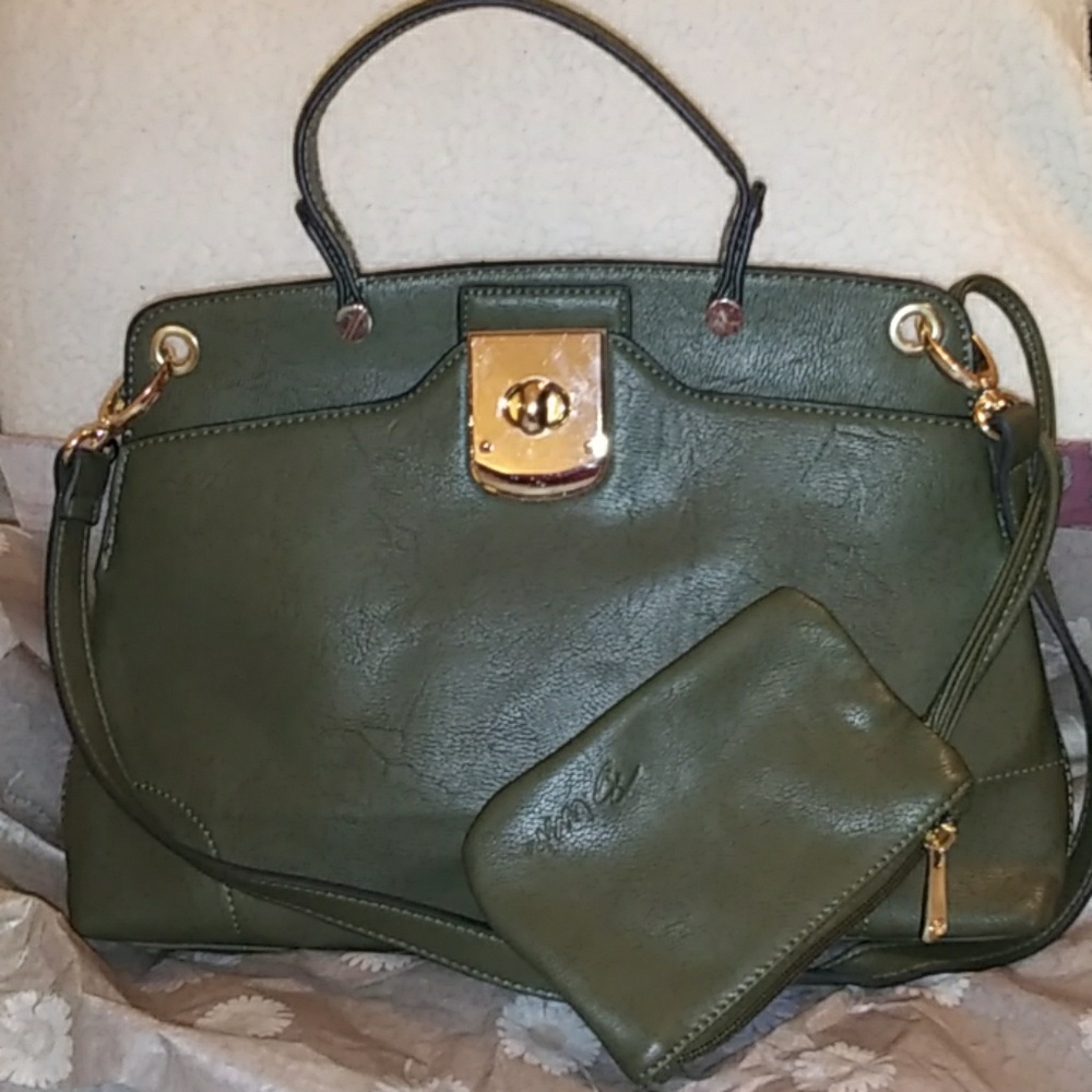 B. lush satchel and attached wristlet